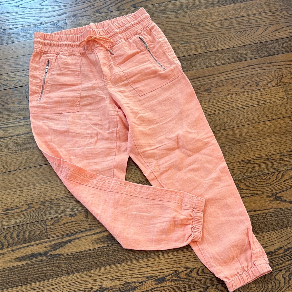 Athleta linen Lightweight Peach Jogger Pants, 10